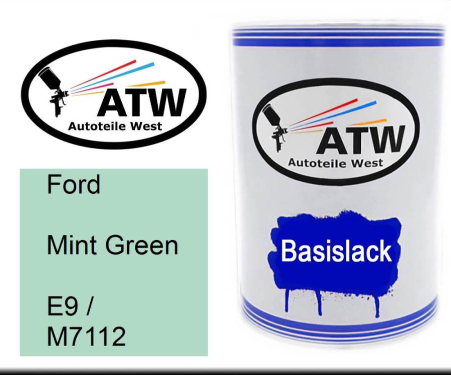 Ford, Mint Green, E9 / M7112: 500ml Lackdose, von ATW Autoteile West.